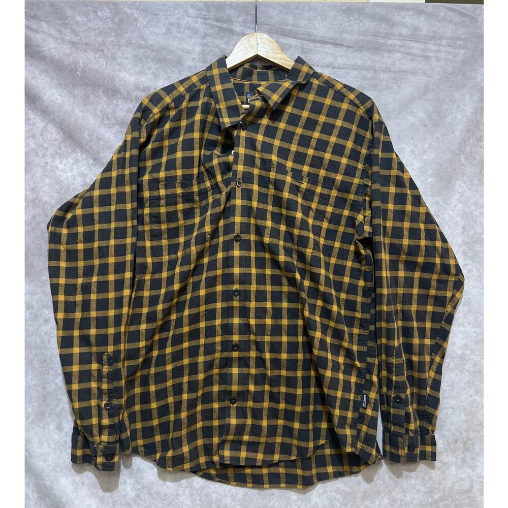 Patagonia Organic Cotton Flannel Brown Black Plaid Size L